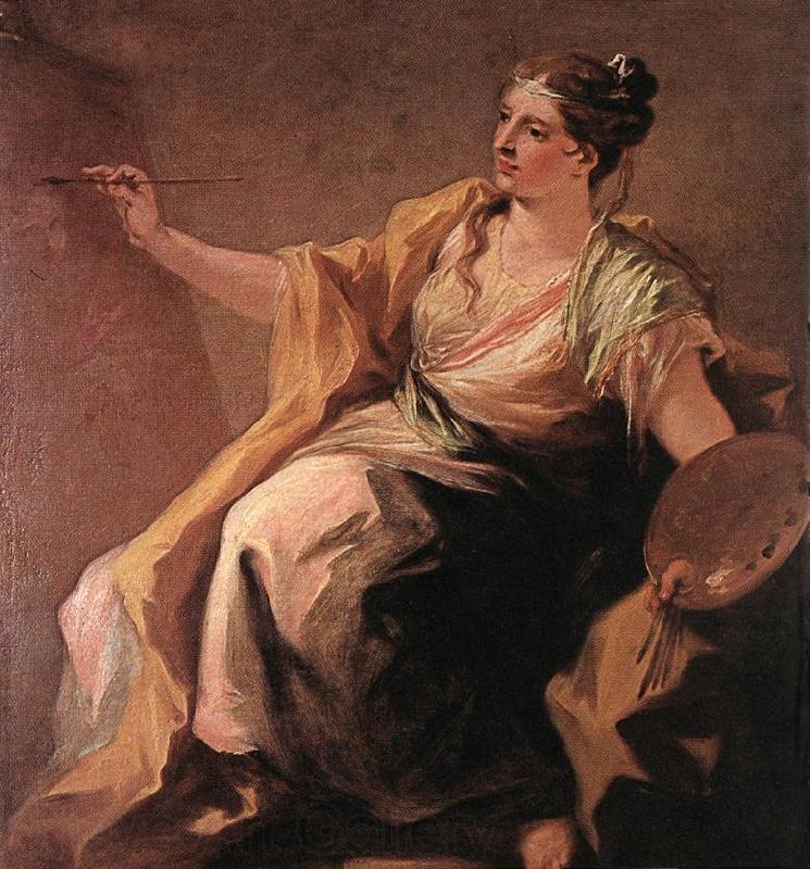 PELLEGRINI, Giovanni Antonio Allegory of Painting ag Norge oil painting art